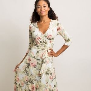 Pinkblush Maternity Ivory Floral Long dress L